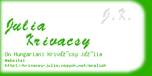 julia krivacsy business card